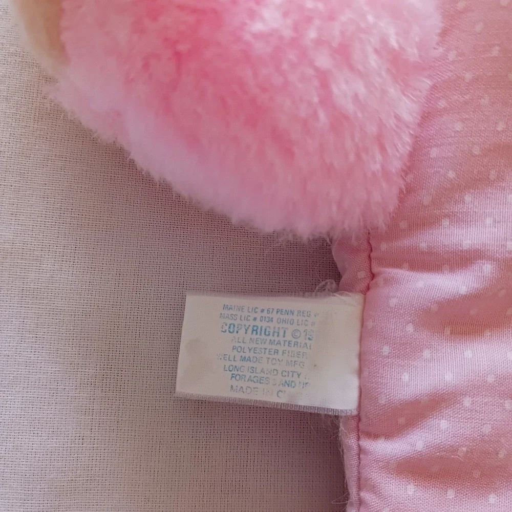 Vintage Happiness Aid Pink Bunny Rabbit Plush Easter Stocking 16